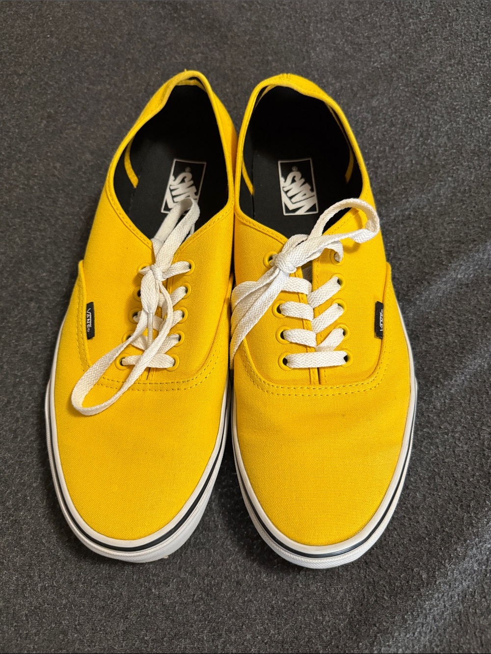 Vans Yellow Canvas Low-Top Sneakers Men Size 12 - Picture 2 of 4